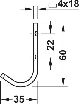 Šatní skříň, oblast vstupu, Häfele Déco, nerez