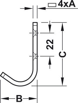 Šatní skříň, oblast vstupu, Häfele Déco, nerez
