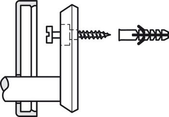 Šatní skříň, oblast vstupu, Polyamid, kulatá rozeta