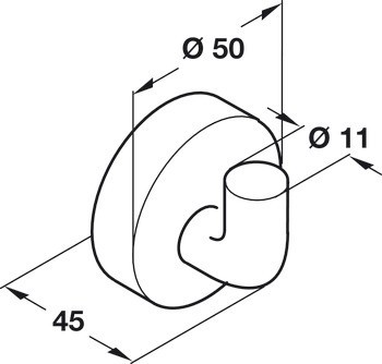 Šatní skříň, oblast vstupu, Polyamid, kulatá rozeta