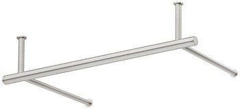 Šatní tyč, montáž pod polici a na dřevěný zadní panel, nerez