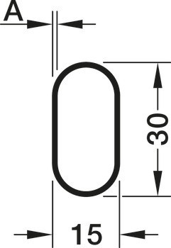 Šatní tyč, OVA 30 x 15 mm, ocel, svařovaná