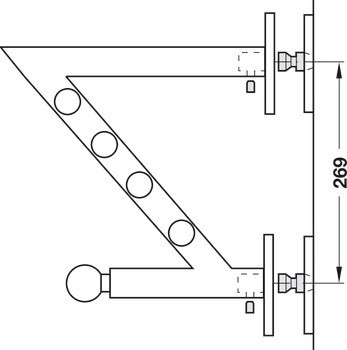 Šatní tyč, se 9 háčky, montáž na stěnu, nerez