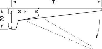 Šikmá konzole, S úhlovou podložkou k přišroubování, s nastavitelným podpěrným ramenem