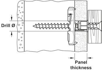 Sklopná hmoždinka, fischer Duotec, plast