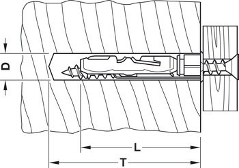 Sklopná hmoždinka, fischer Duotec, plast