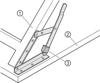Sklopná konzole, sklopná, pro stoly a lavice, kování pro sklopné stoly