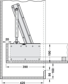 Sklopná postel Bettlift, pro podélnou montáž