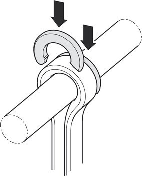 Sklopná tyč, S integrovaným tlumičem, pro světlou šířku korpusu 560–950 mm