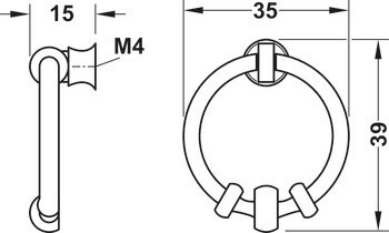Sklopná úchytka, zinková slitina