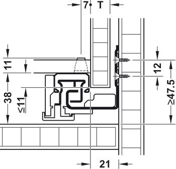 Skrytý výsuv, Häfele Matrix Runner UM A 30, plnovýsuv, nosnost do 30 kg, synchronní pohyb