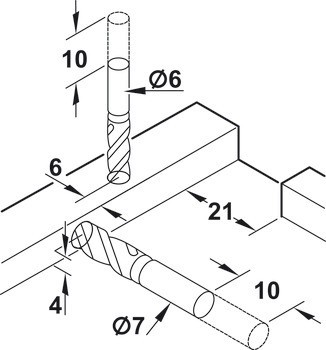 Skrytý výsuv, Häfele Matrix Runner UM A25, částečný výsuv, nosnost do 25 kg, ocel, montáž na čep