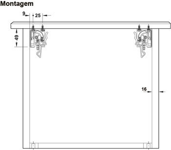 Skrytý výsuv, Häfele Matrix Runner UM A25, částečný výsuv, nosnost do 25 kg