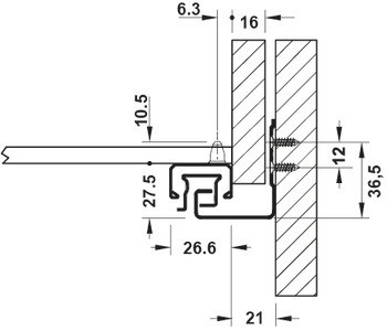 Skrytý výsuv, Häfele Matrix Runner UM A30, plnovýsuv, nosnost do 30 kg