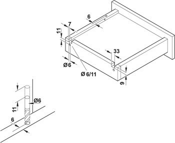 Skrytý výsuv, Häfele Matrix Runner UM S15, částečný výsuv, nosnost do 15 kg