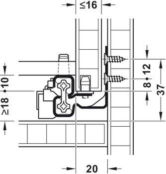 Skrytý výsuv, Häfele Matrix Runner UM S30, plnovýsuv, nosnost do 30 kg