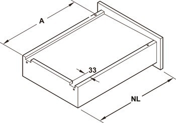 Skrytý výsuv, Häfele Matrix Runner UM S30, plnovýsuv, nosnost do 30 kg