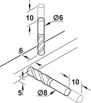 Skrytý výsuv, Synchro, plnovýsuv, nosnost do 30 kg, ocel, montáž na čep, s mechanismem tlumeného dotahu