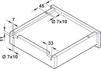 Skrytý výsuv, TAF25 částečný výsuv, nosnost do 25 kg, ocel, montáž na čepy