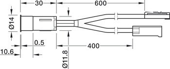 Soklové svítidlo, Häfele Loox5 LED 3102 orientační svítidlo, 24 V, tunable white, 2vodičová technologie, 0,3 W, průměr vrtaného otvoru: 12 mm, IP20