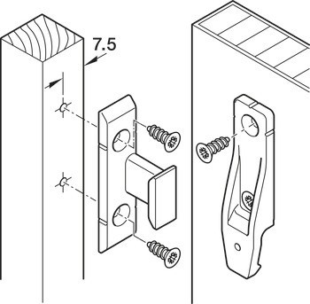 Součást na rám, Häfele Pacofix SF-S, s bočním vedením