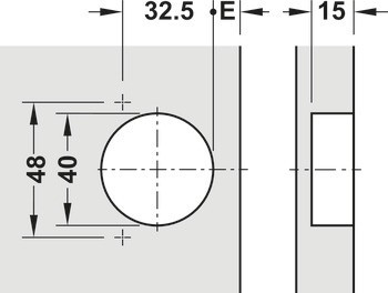 Speciální závěs, Polonaložená montáž, pro široké dřevěné dveře do šířky 900 mm