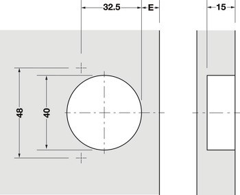 Speciální závěs, Vložená montáž, pro široké dřevěné dveře do šířky až 900 mm
