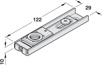 Spodní díl čepového závěsu, nastavitelné, 8066 s čepy, pro dvojčinné dveře
