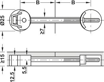 Spoj pracovní desky, pro dotažení akumulátorovou vrtačkou