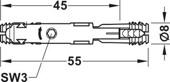 Spoj RTA, Häfele Ixconnect SC 8/60, plast