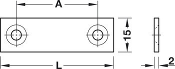 Spojovací plechy, Ocel, se 2 otvory pro šroub