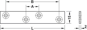 Spojovací plechy, Ocel, se 4 otvory pro šroub