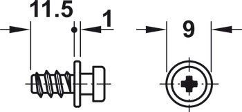Spojovací šroub, Modulární, bez špičky, pro jednostrannou montáž do dřeva