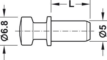 Spojovací táhlo, Pro vrtaný otvor ⌀ 5 mm, k nasunutí