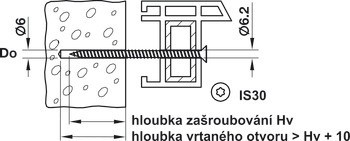 Šroub do okenního rámu, Se zápustnou hlavou