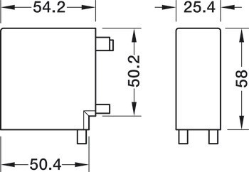 Standardní rohový konektor, Häfele Versatile pro L-montáž