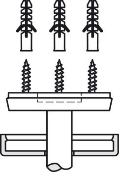 Stropní háček, se 3 háčky, montáž na strop, polyamid