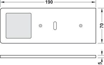 Stropní svítidlo pro povrchovou montáž, LED 1166, 24 V, 3dílná sada s hlavním spínačem