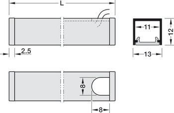 Stropní svítidlo pro povrchovou montáž, lineární, Häfele Loox5 LED 3048 24 V a profil 2102