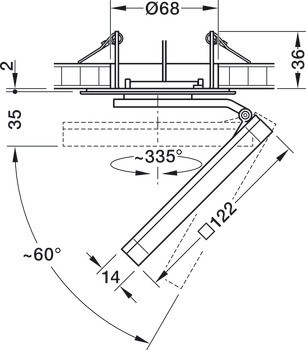 Stropní svítidlo pro povrchovou montáž, Nimbus Modul Q 36 TT, 24 V