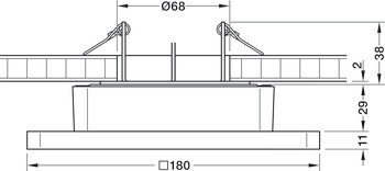 Stropní svítidlo pro povrchovou montáž, Nimbus Modul Q 49 ON-X, 24 V
