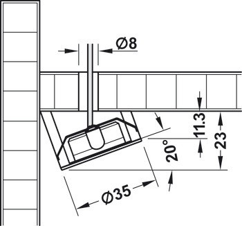 Stropní svítidlo pro zápustnou/povrchovou montáž, Häfele Loox LED 2022, 12 V, průměr vrtaného otvoru 26 mm