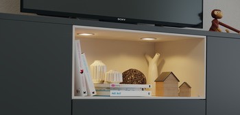 Stropní svítidlo pro zápustnou/povrchovou montáž, Häfele Loox LED 3039, 24 V, 3pólové (multi-white), vrtaný otvor ⌀ 55 mm, ocel