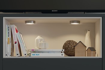 Stropní svítidlo pro zápustnou/povrchovou montáž, Häfele Loox LED 3039, 24 V, 3pólové (tunable white), průměr vrtaného otvoru 55 mm, ocel