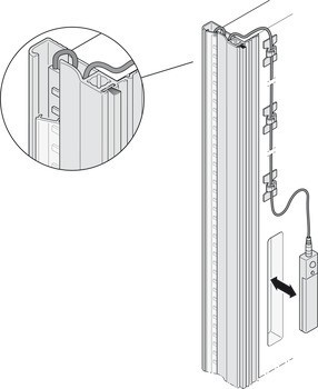 Svítidlo do skříně, Pro Häfele Slido F-Handle26 A3 LED úchytkový profil