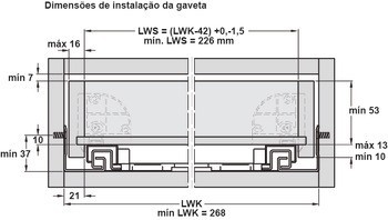 Synchronizační tyč, Pro výsuvnou jednotku Tipmatic Soft-Close pro skryté výsuvy Grass Dynapro