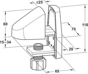 Systém dělicích panelů ke kancelářským stolům "Übertisch", pro připevnění panelů na hranu stolu