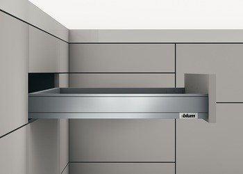 Systém zásuvkových výsuvů s bočnicí, Blum Legrabox pure, výška bočnice zásuvky 66 mm, systémová výška N, s korpusovou lištou Tip-On, nosnost: 40 kg