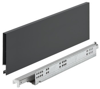Systém zásuvkových výsuvů s bočnicí, Häfele Matrix Box Slim A Synchro, výška bočnice zásuvky 128 mm