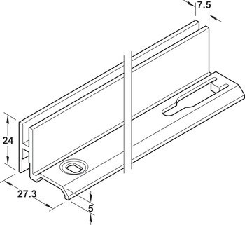 Systémová lišta, Svislý systém NB, 1řadý, pro stranové spojení